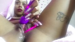 mixed girl tries to stop her orgasm and fails